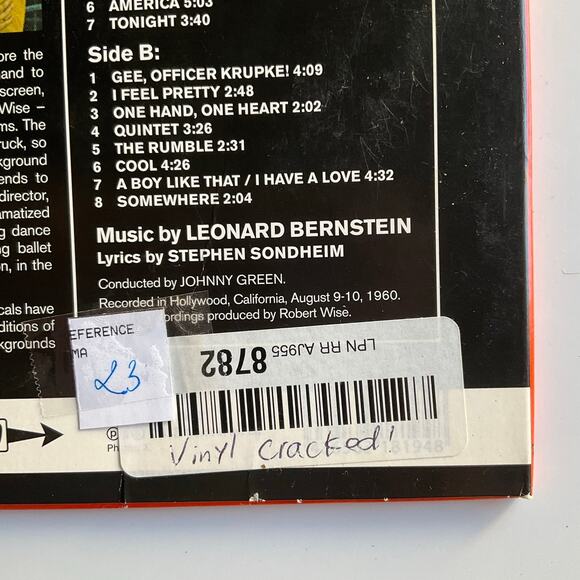 Leonard Bernstein West Side, Vinyl cracked, for parts only! - Picture 8 of 8